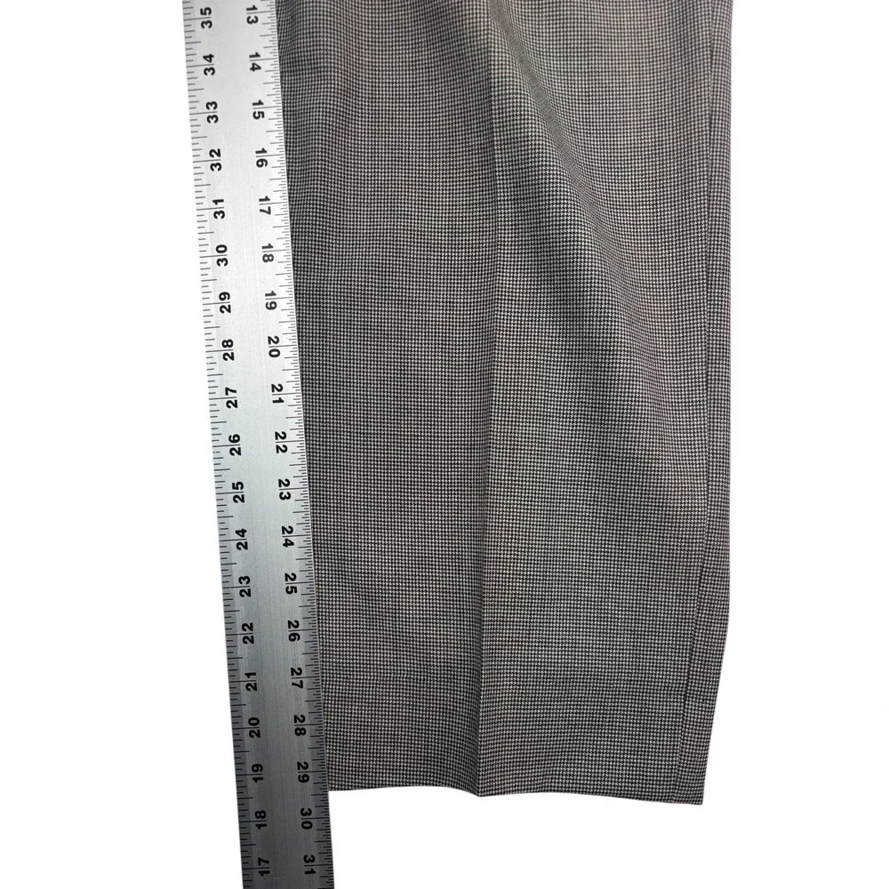 vtg 90s Double Breasted 42R 34x29 Black White Micro Houndstooth 2pc Pant Suit